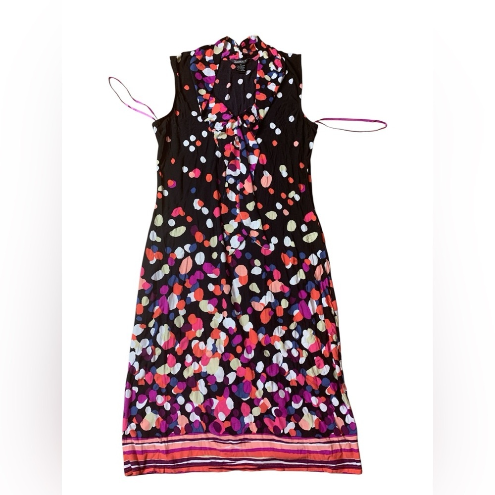 GLAMOUR Abstract Polka Dot Sleeveless Midi Dress - Size 12